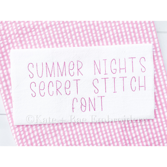 Summer Nights Secret Stitch Font