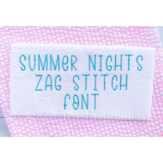 Summer Nights Zag Stitch Font