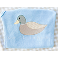 Mallard Duck Sketch Stitch Embroidery Design: Sketch stitch mallard duck stitched on a light blue sweatshirt