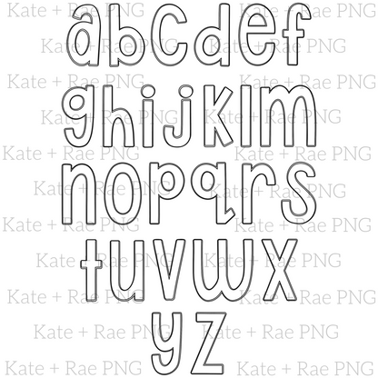 Doodle Letter Alpha Pack SVG Template