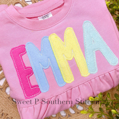 Simple Life Applique Font - Bean Stitch