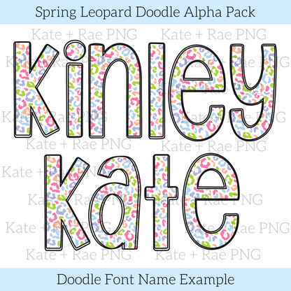 Spring Leopard Doodle Alpha Pack