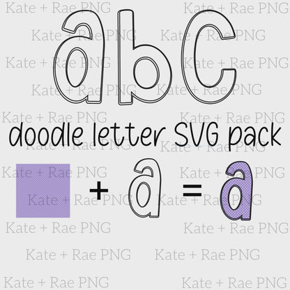 Doodle Letter Alpha Pack SVG Template