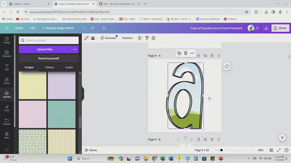 Doodle Letter Alpha Pack Canva Frame Template