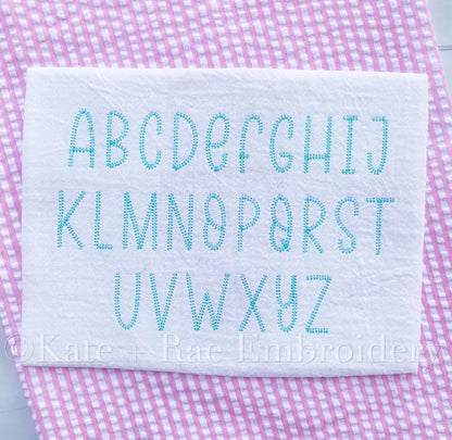 Summer Nights Zag Stitch Font